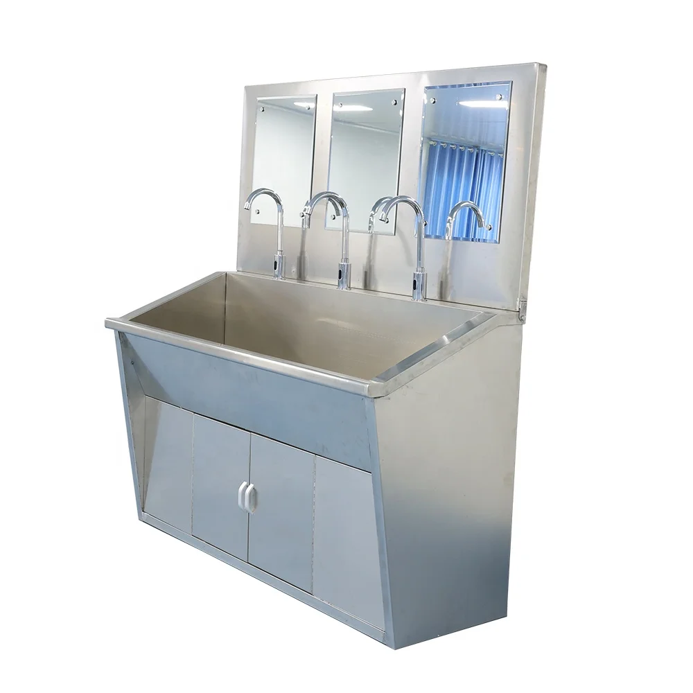 Commercial Hospital Stainless Steel Hand Washing Surgical Scrub Sink Fully Automatic Induction Wash Basin