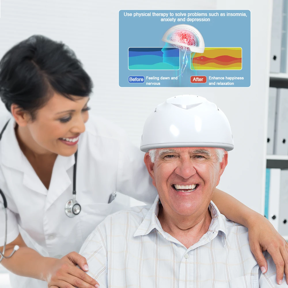 Suyzeko Brain Health Stimulator Parkinson Dementia Healing 810nm Lights Therapy Device Infrared Light Photodynamic Helmet