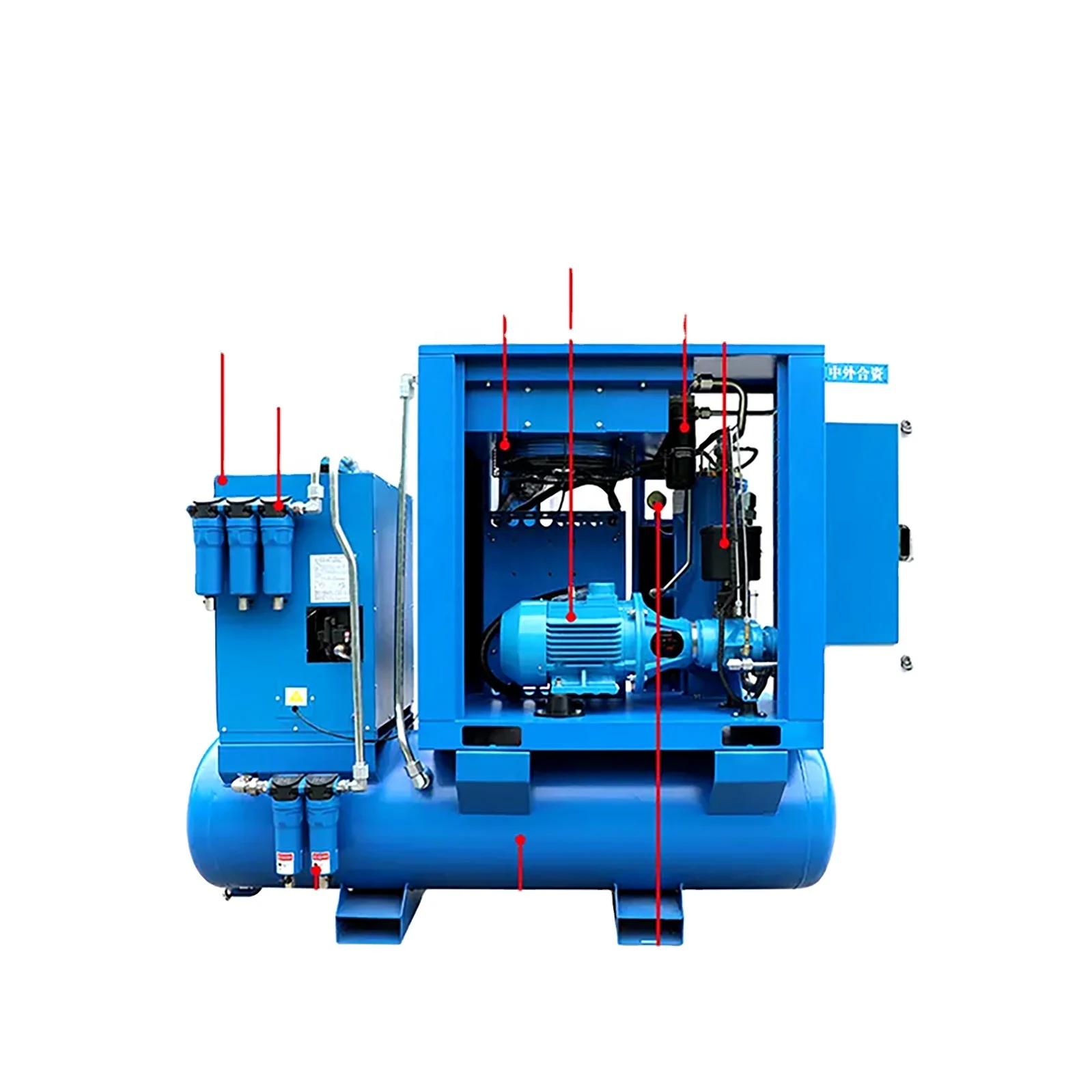 Diesel Powered Variable Speed Screw Air Compressor 7.5-20kw 10 Stationary Gas Engine 20 Gal Air Compressor Customized Color