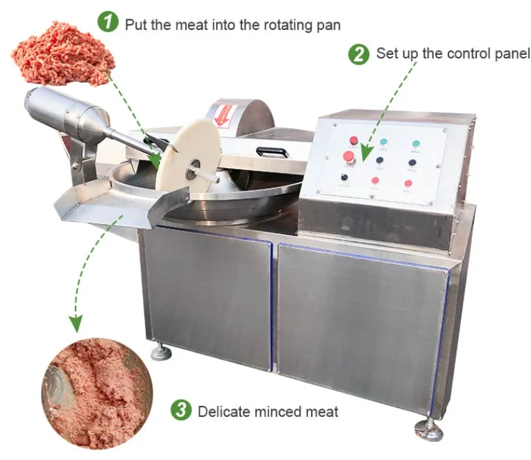 Cheap price Bowl Cutter Meat Bowl Cutter Vacuum Meat Bowl Cutter For Sausage Meat Making Machine For Sale