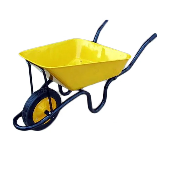 WB3800 Heavy Duty Garden Construction Wheelbarrow Wheel Barrow with Load 100kg 60L Solid Wheel Garden Construction