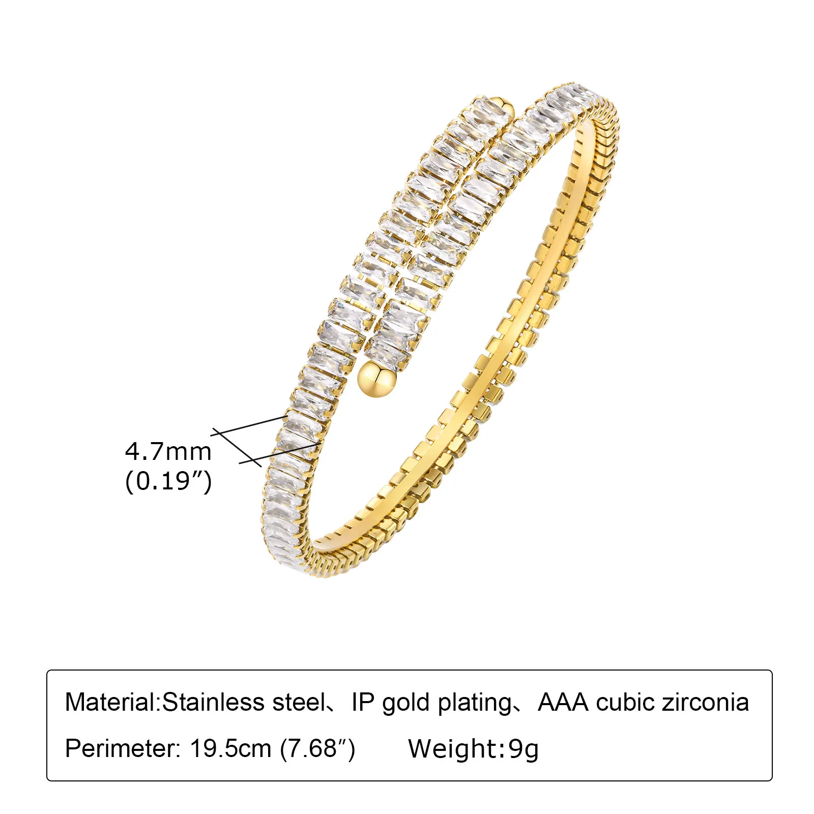 Stainless Steel Zircon Bracelet Fashion Jewelry Adjustable Bracelets for Girls Bracelet en acier Inoxydable