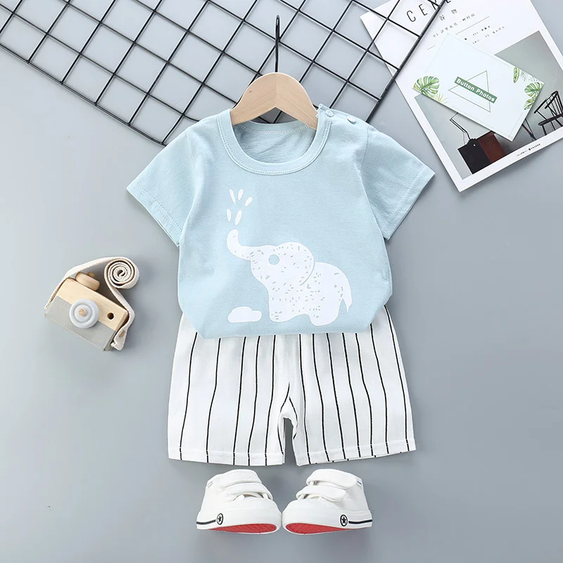 baby boy clothes outfits cartoon print T shirt pocket short pants 2 months to 4 years old toddler boys clothing sets summer