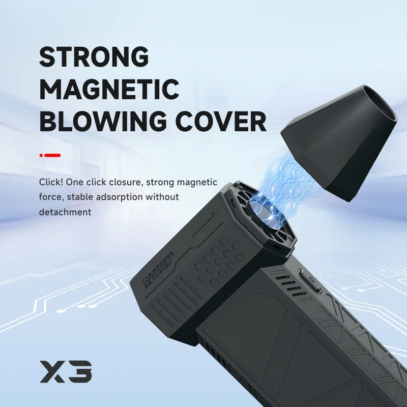 Mini Handheld Turbo Blower Smart Household Cleaning Tool Low Sound High Speed Electric Hair Dryer Small Dust Blower Brushless