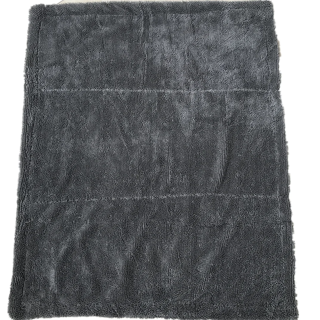 High quality 1200gsm double side edgeless twisted loop car wash drying towels