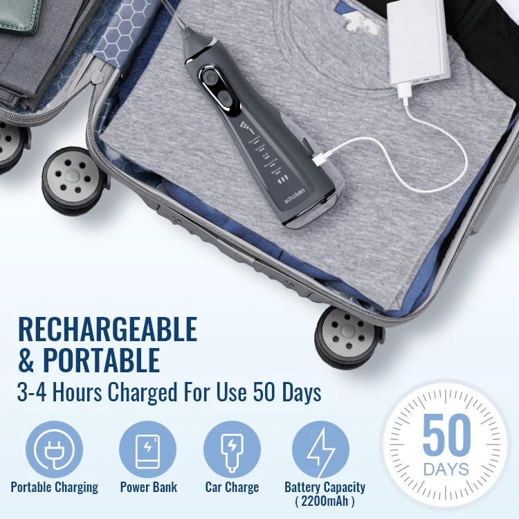 Waterflosser Rechargeable Dental Teeth Cleaner Cordless Waterflosser Dental irrigator Water Dental Flosser Water Flosser