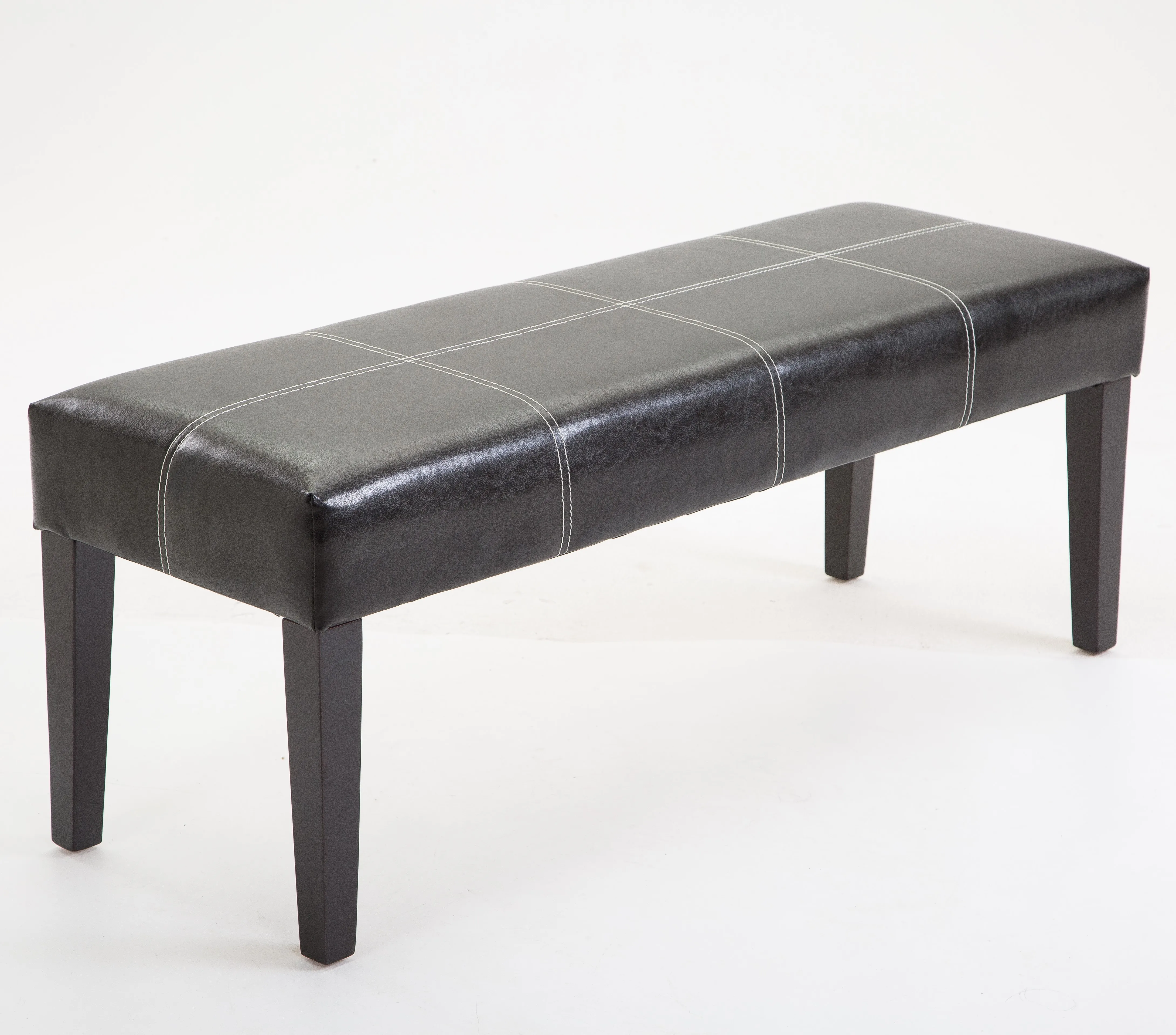 Подножка классического дизайна из искусственной кожи коричневого цвета с мягкой подставкой из массива дерева для гостиной и спальни