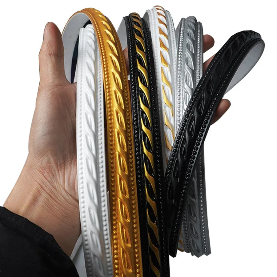 16.4FT PVC Wall Decor Strips Self-adhesive Soft Photo Frame Line TV Sofa Porch Background Wall Border Decorative Wall Stickers