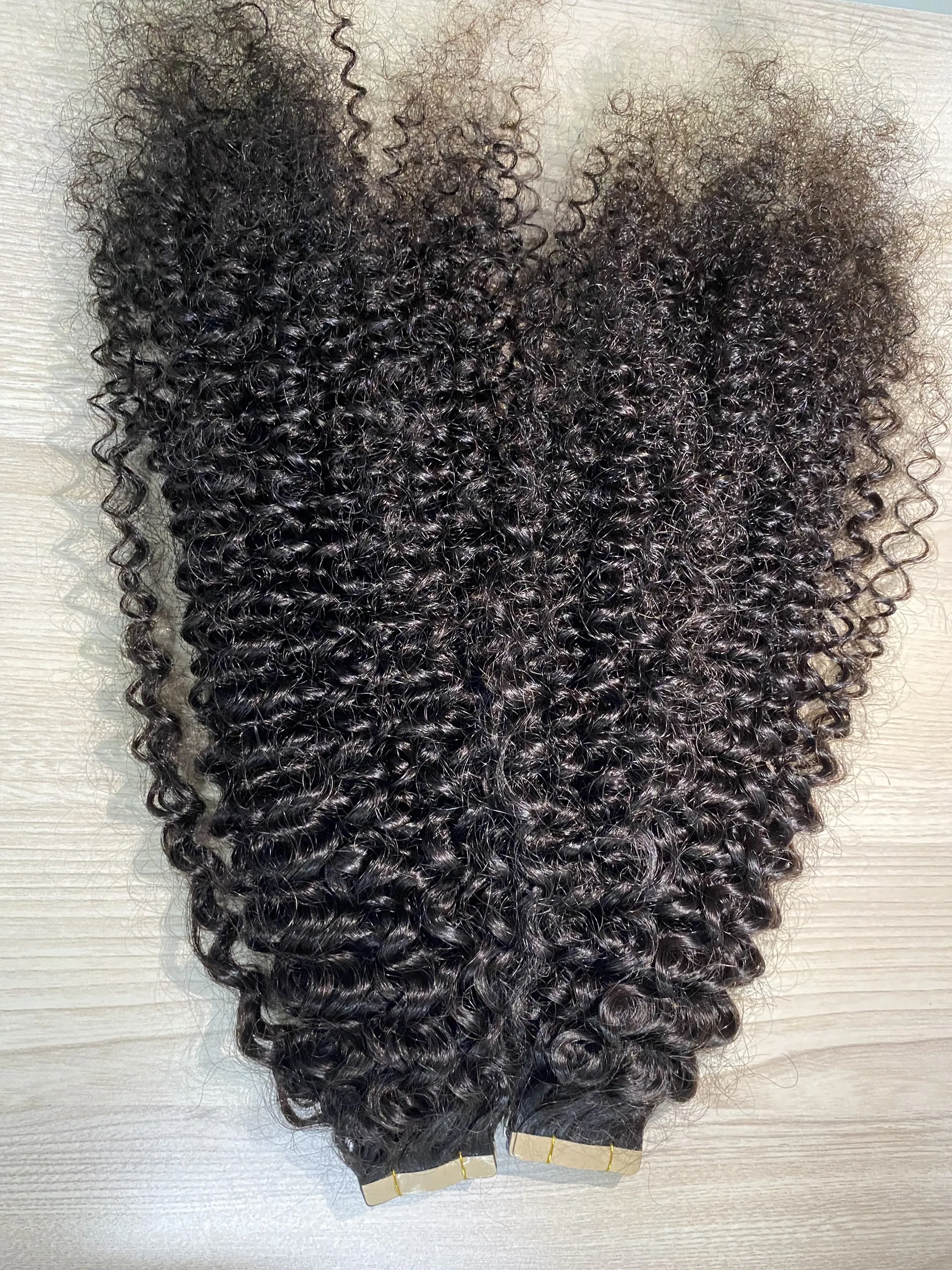 Top Quality Best Price Unprocessed Brazilian Hair Kinky Curly Ready To Ship Remy Seamless Tape In Extensions