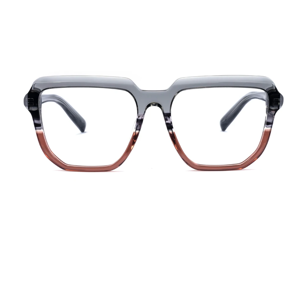 Innovation Design Recommend  Eyeglasses Acetate With Double Color Square Shape Optical Frames For Unisex