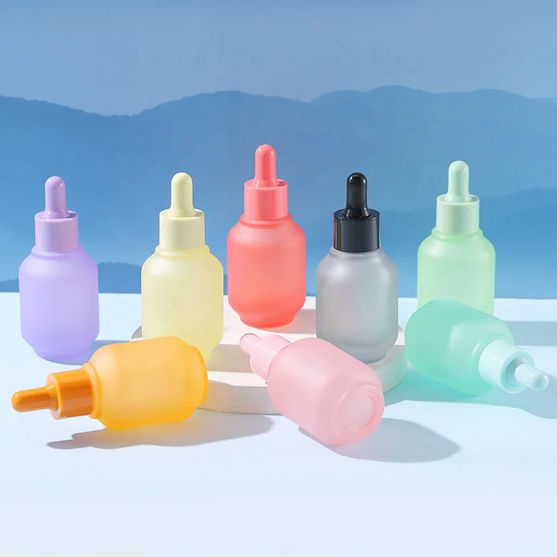 lantern shape glass bottle colored glass bottle 30 ml dropper bottle glass dropper pipette for skin care body oil