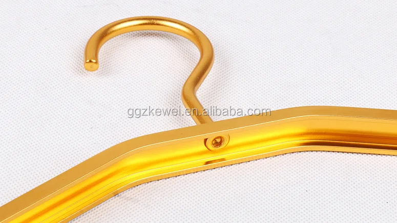 YH-8101 factory wholesale high quality metal aluminum gold color adult pants shirt coat laundry clothes hanger for cloth