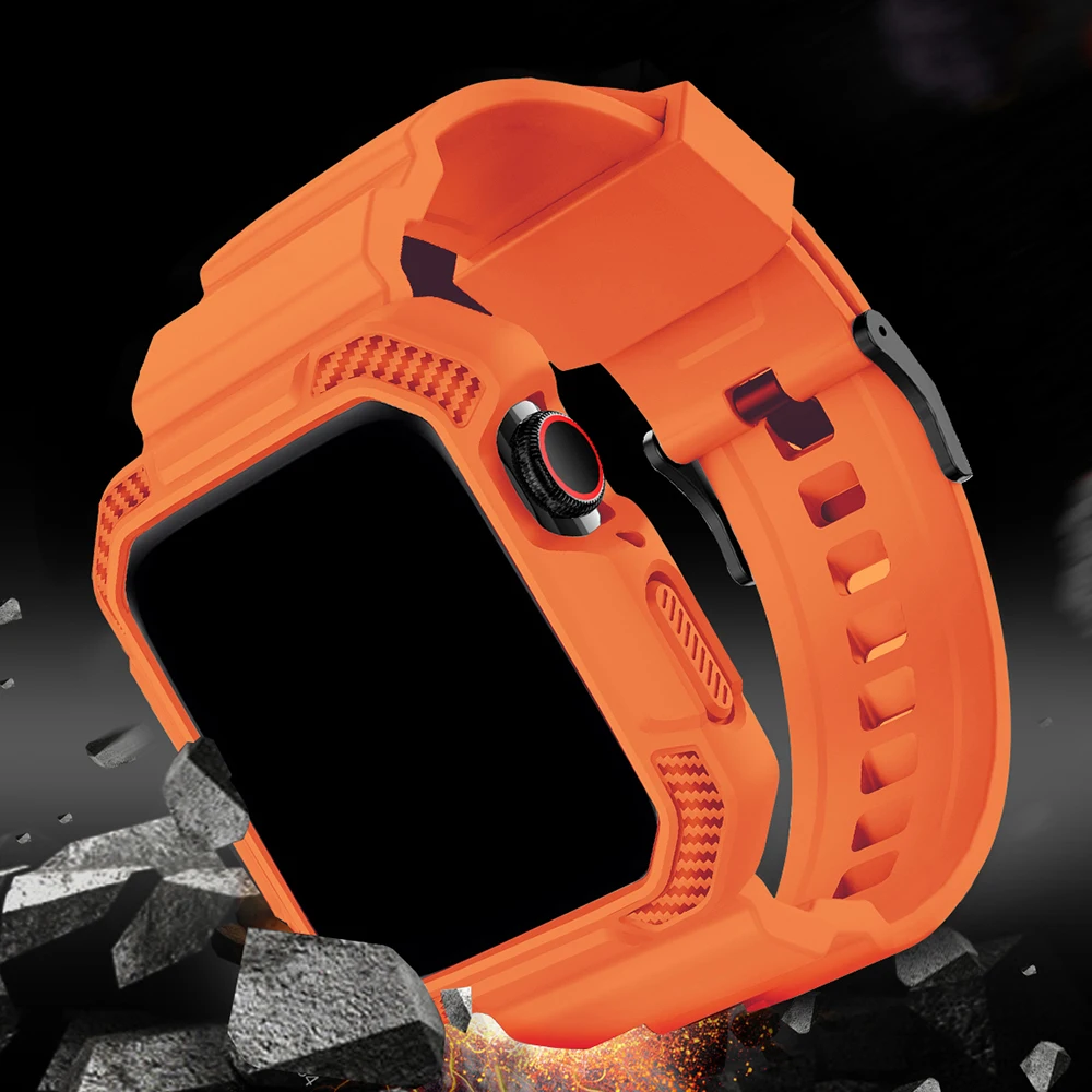 Прямая поставка прочный спортивный ремешок для смарт-часов apple watch ремешок для apple watch чехол с ремешком 45 мм 44 мм 41 мм ремешок для часов аксессуары
