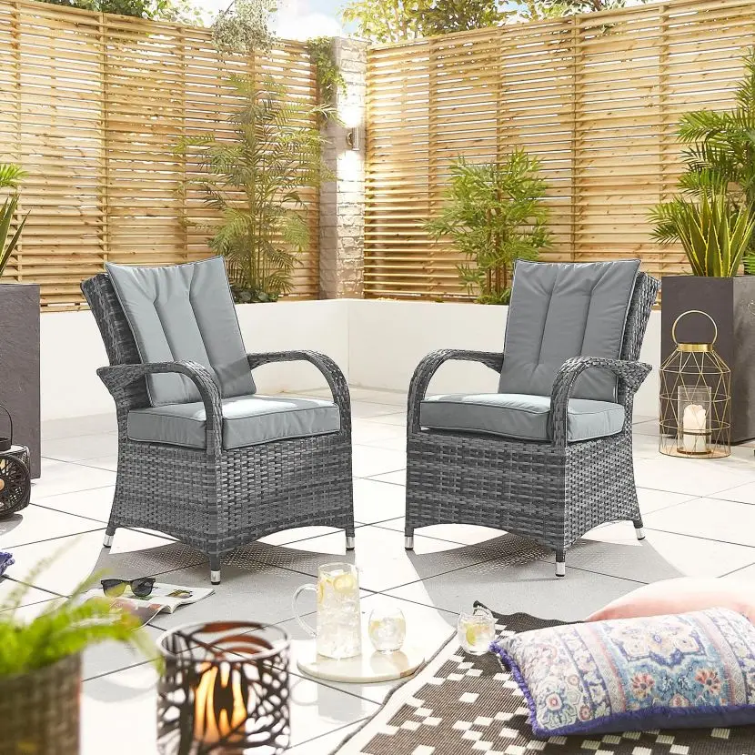 Luxurious Outdoor Garden Patio Fire pit furniture Rattan 8 Seat Dining Set with 2m x 1m Rectangular Firepit Table