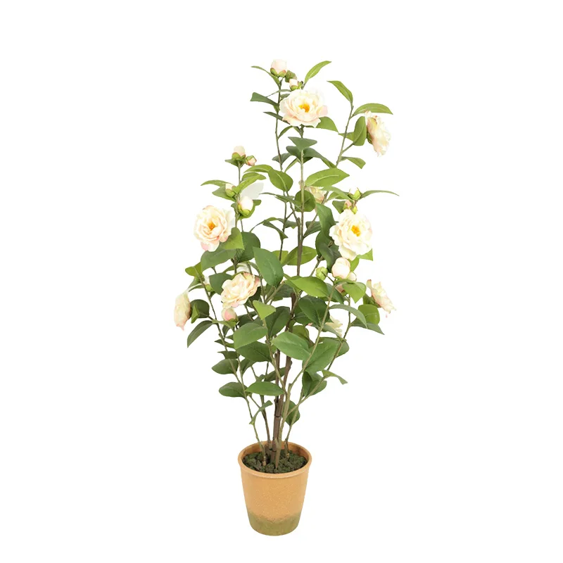 Искусственная розовая Камелия Цветок в горшках декоративные сочные растения