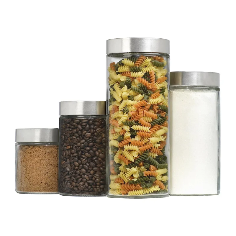 Large Glass Storage Jar Round Container with Sealed Lid for Kitchen