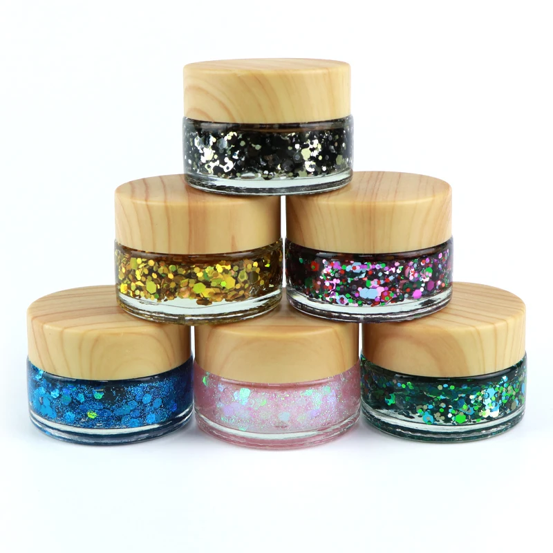 Hot sale OEM chameleon cosmetic nails face art sequins mixed clear glue  holographic chunky glitter