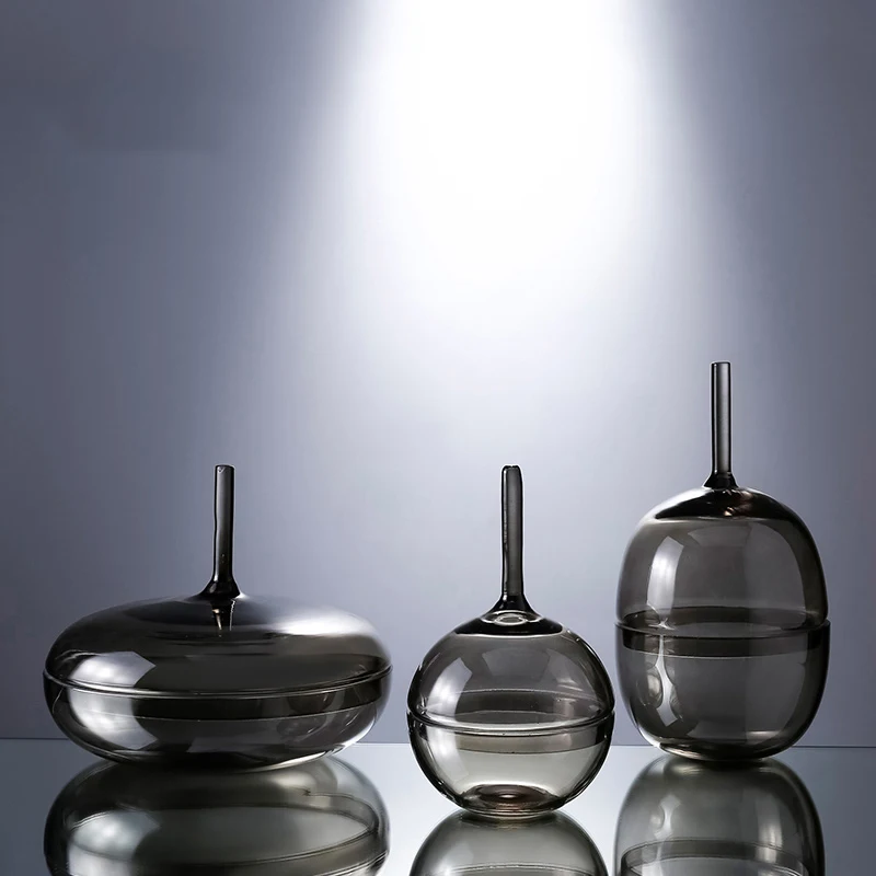 Modern Wholesale Small Round Clear Glass Vase Decorative In Bulk Wedding Home Decor Full Size