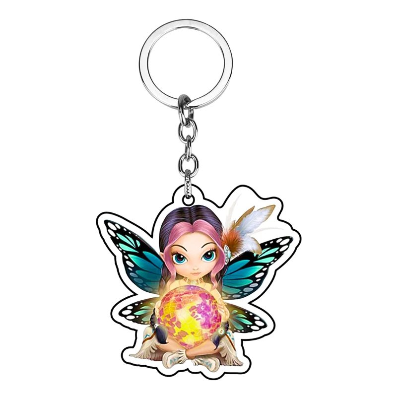 High Quality Plastic Keychain Ring Holder Charm Accessories Keychain