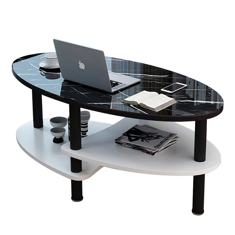 Reasonable Price Contemporary Sofa Side Yellow Elliptical Solid Wood Coffee Corner Table