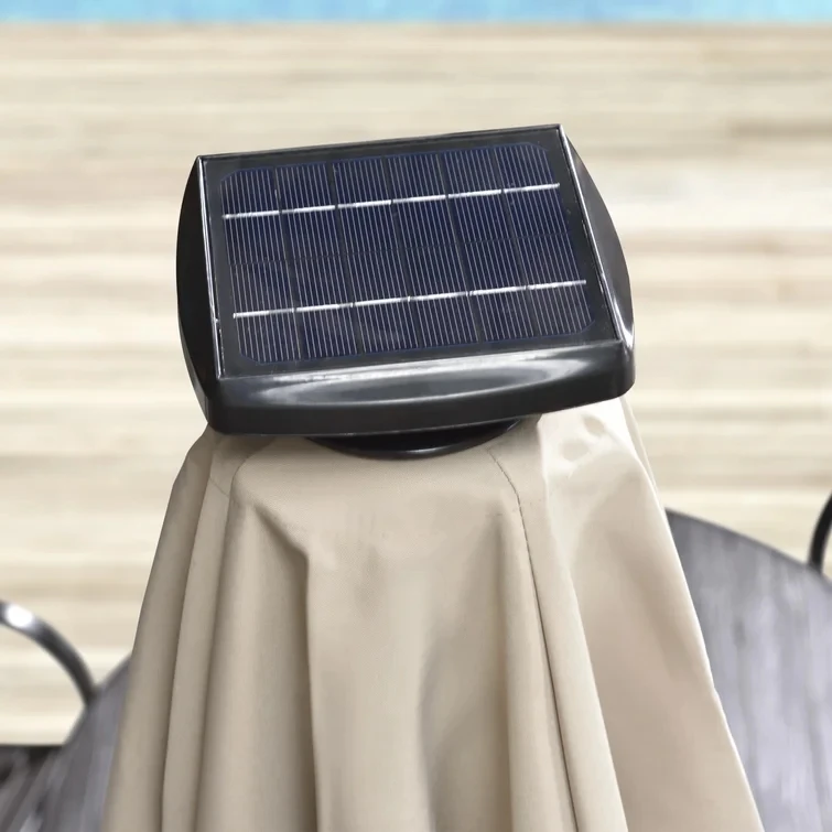 Uplion Aluminum Garden Cantilever Umbrella Solar Lights Outdoor LED Sunshade Parasol Big Square Patio Roma Umbrella