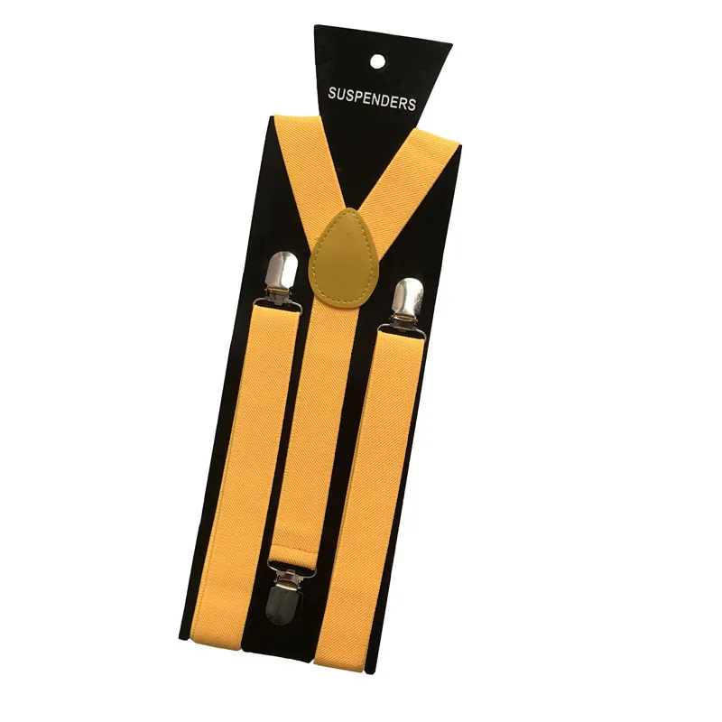 RTS 24 Colors Fashionable Pure Color Adult Suspenders Clip High Elastic Suspenders 2.5*100 cm