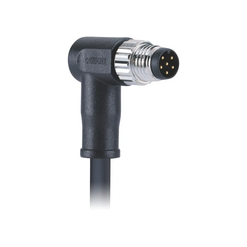 Cableforce производство M8 коннектор прямоугольный женский код 6pin литой 1 м экранированный ПВХ кабель металлический винт свободный