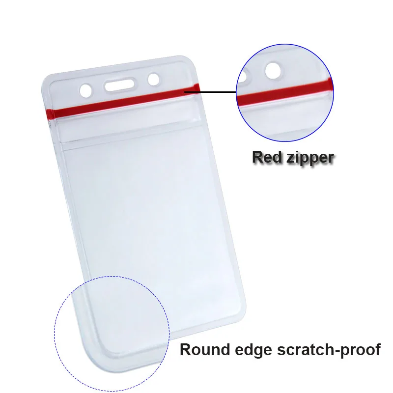 Wholesale MOQ100 Resealable Vertical Top Load  Waterproof Extra Thickness PVC Transparent Id Card Badge Holder Frosted Design