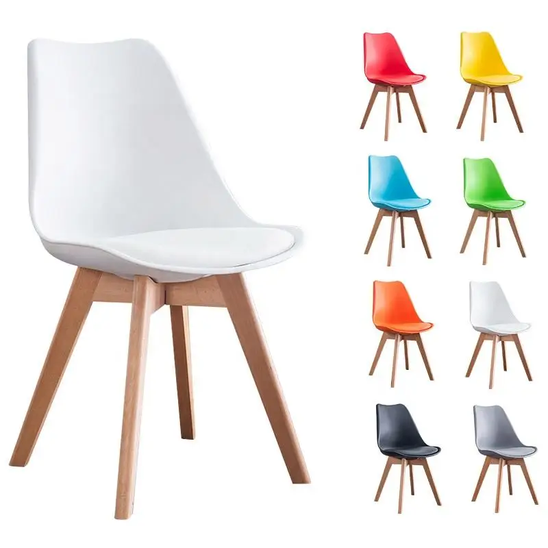 Classic Design PP Plastic Pu Cushion Leisure Cafe Dining Chairs Restaurant Kitchen Chair for Living Room