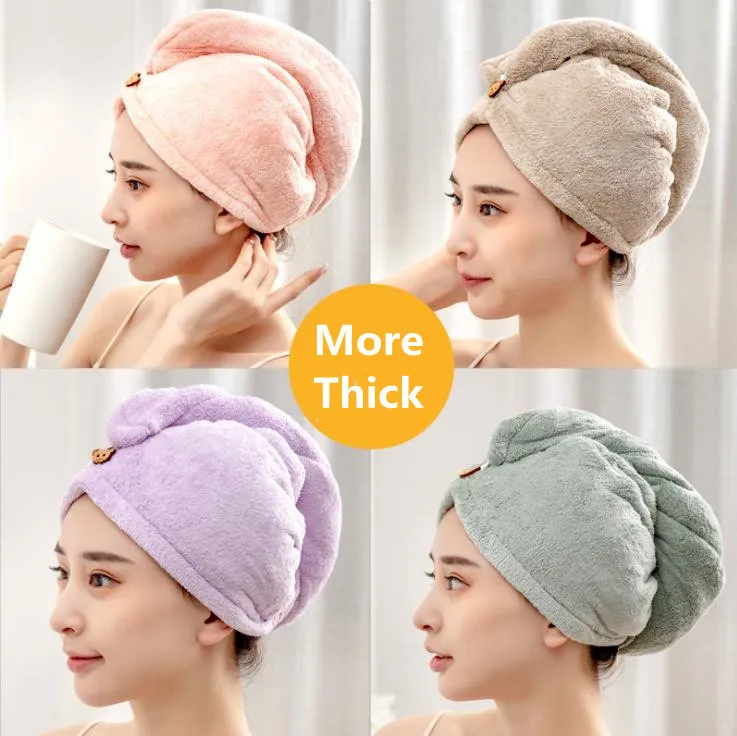 High quality women hair turban towel fast dry solid color absorbent hair drying towel for salon