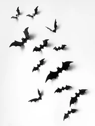 Halloween 3D bat decoration black spider wall stickers plastic bat spider for doors windows decoration