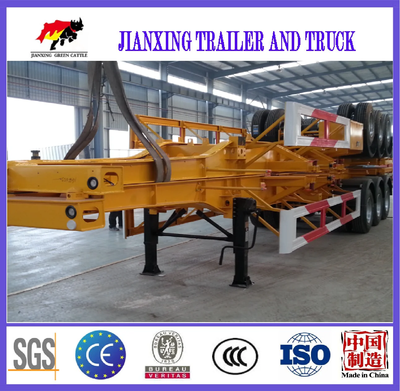 New Arrival 20 40 FT 3 Axle Container Chassis Trailers  Skeleton Trailer Chassis
