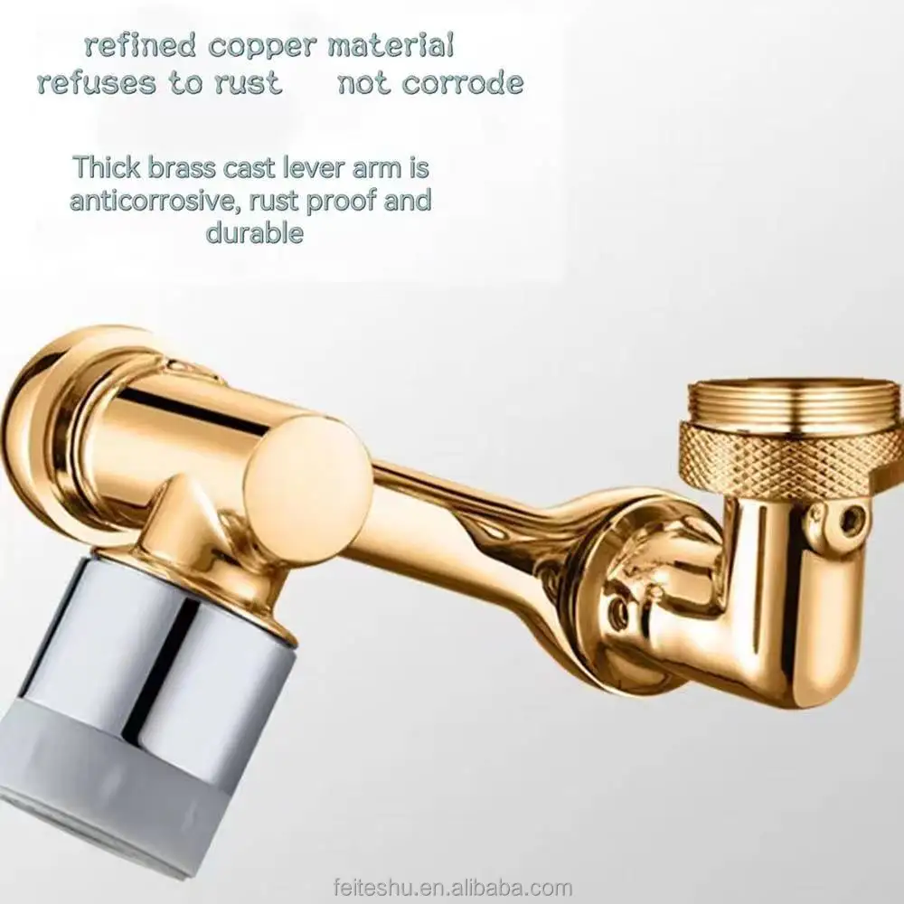 Faucet aerator 1080 degree multi-functional rotation two  gear splash proof