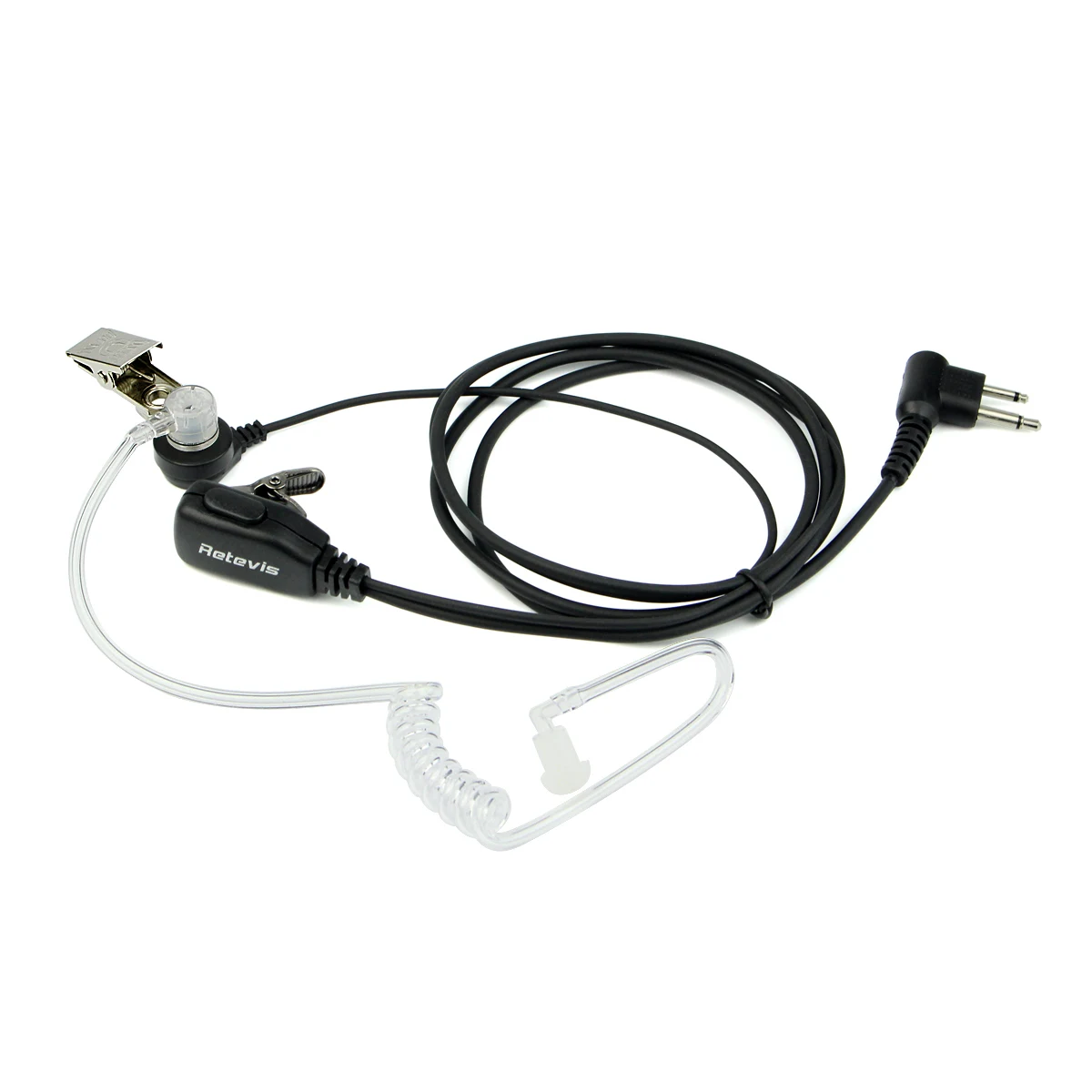 Retevis M1 connector 2 Pin PTT MIC Noise Reduction Acoustic Tube Inera Earpiece Headset For Motorola GP68/GP88/GP300/2000/CT150/