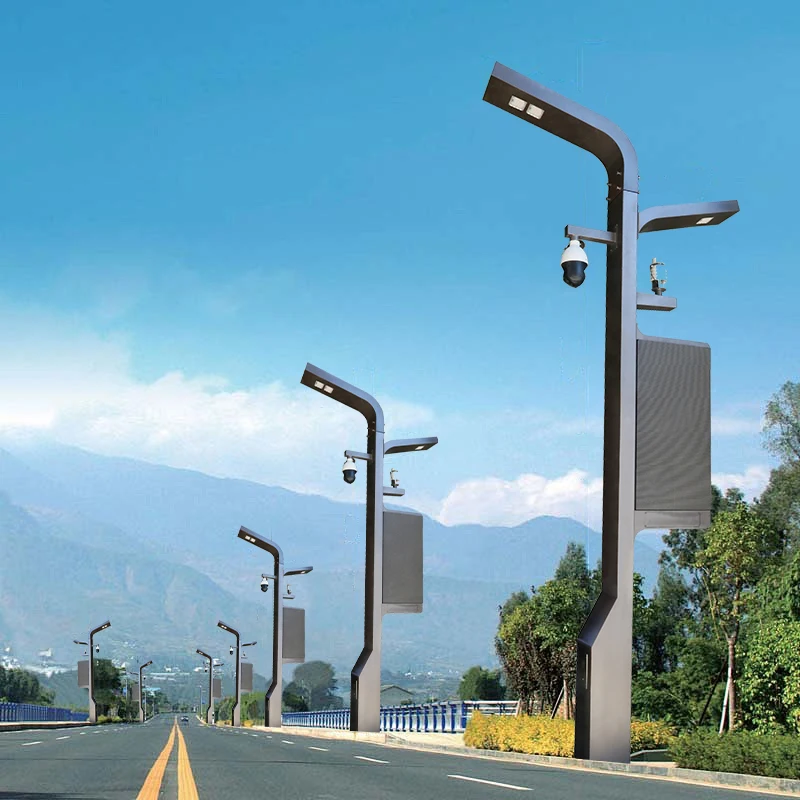 Factory Wholesale Smart System Controller LED Light Pole With Camera CCTV  Smart Street Light Pole
