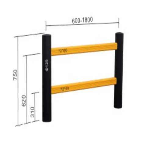 PU Flexible Elastic Square Bar  Safety Barrier  System  2 Horizontal  Bars Traffic Barrier Road Safety