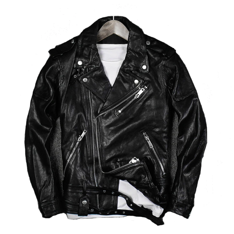 OEM Custom Classic Style Red Veg.Tanned Leather Biker Pilots Jacket Men