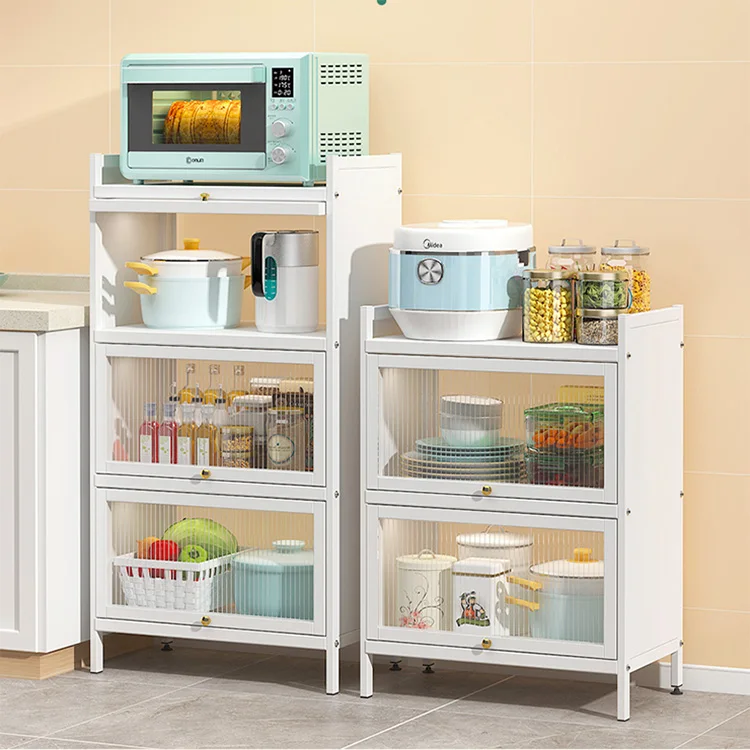 Kitchen Shelf Floor Multi-Layer Dust-Proof Sideboard Cabinet Small Appliances Microwave Oven Dish Storage Cabinet Sideboard