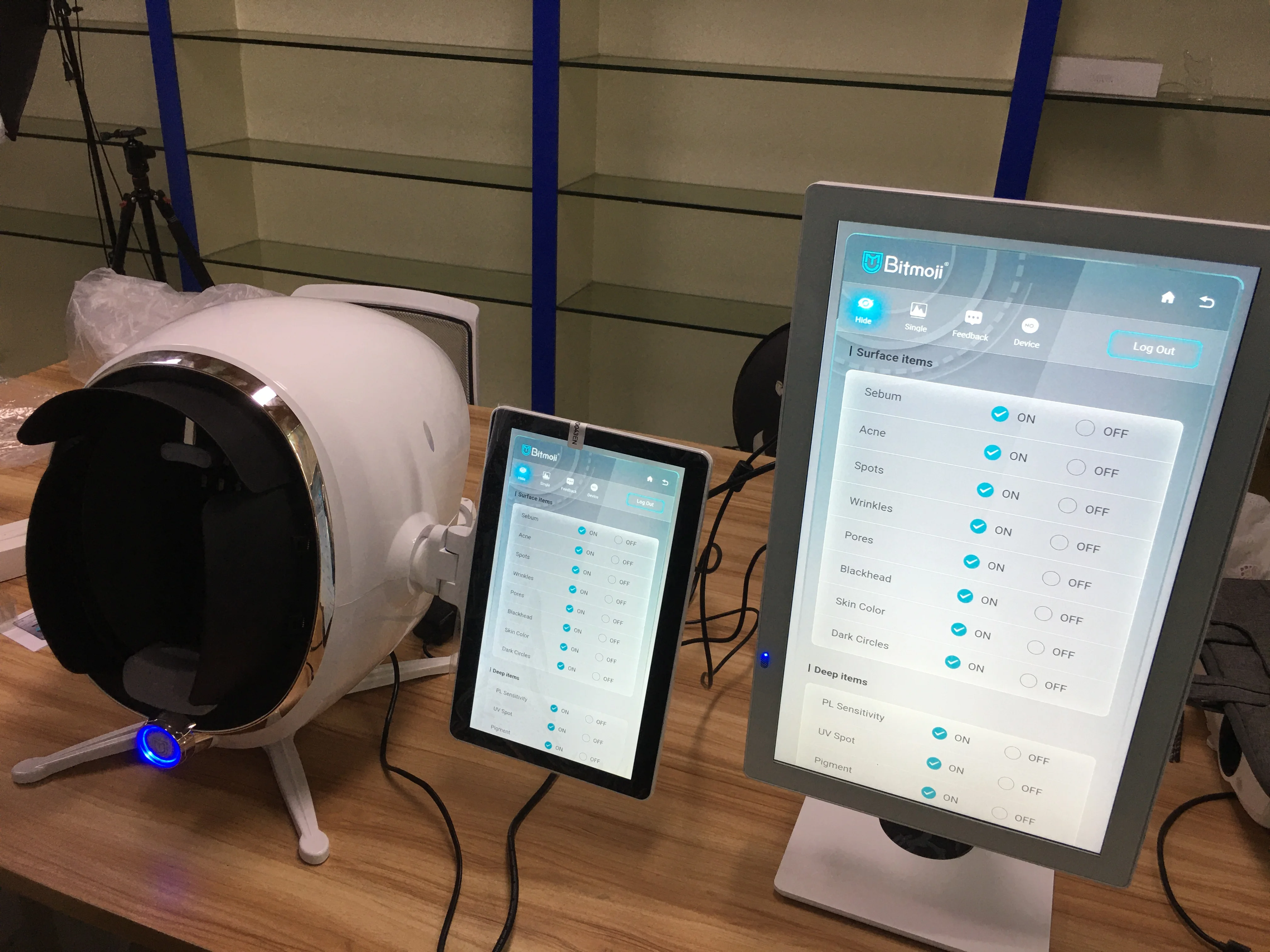 Portable Bitmoji Magic Mirror 3d Skin Moisture Test  Analyzer Facial Scanner Device Visia Skin Analyzer Machine Facial