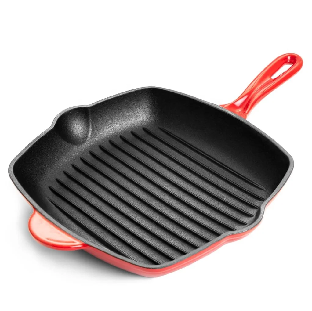 Classic Enameled Cast Iron 10-inch Square Skillet/grill Pan