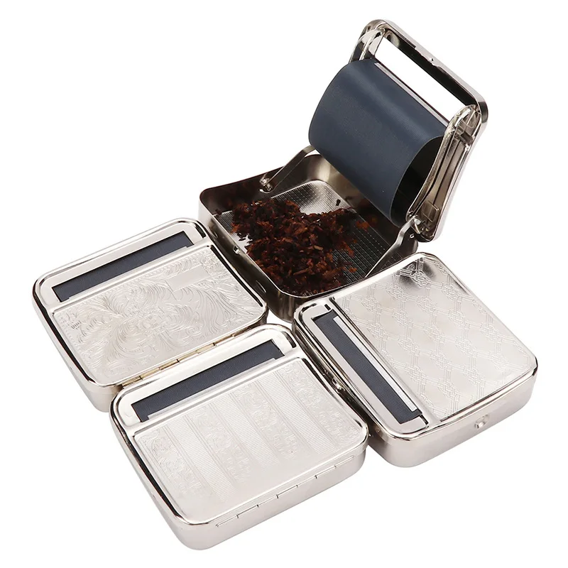 Hand-Rolled Tobacco Dry Herb Semi-Automatic Metal Cigarette Case