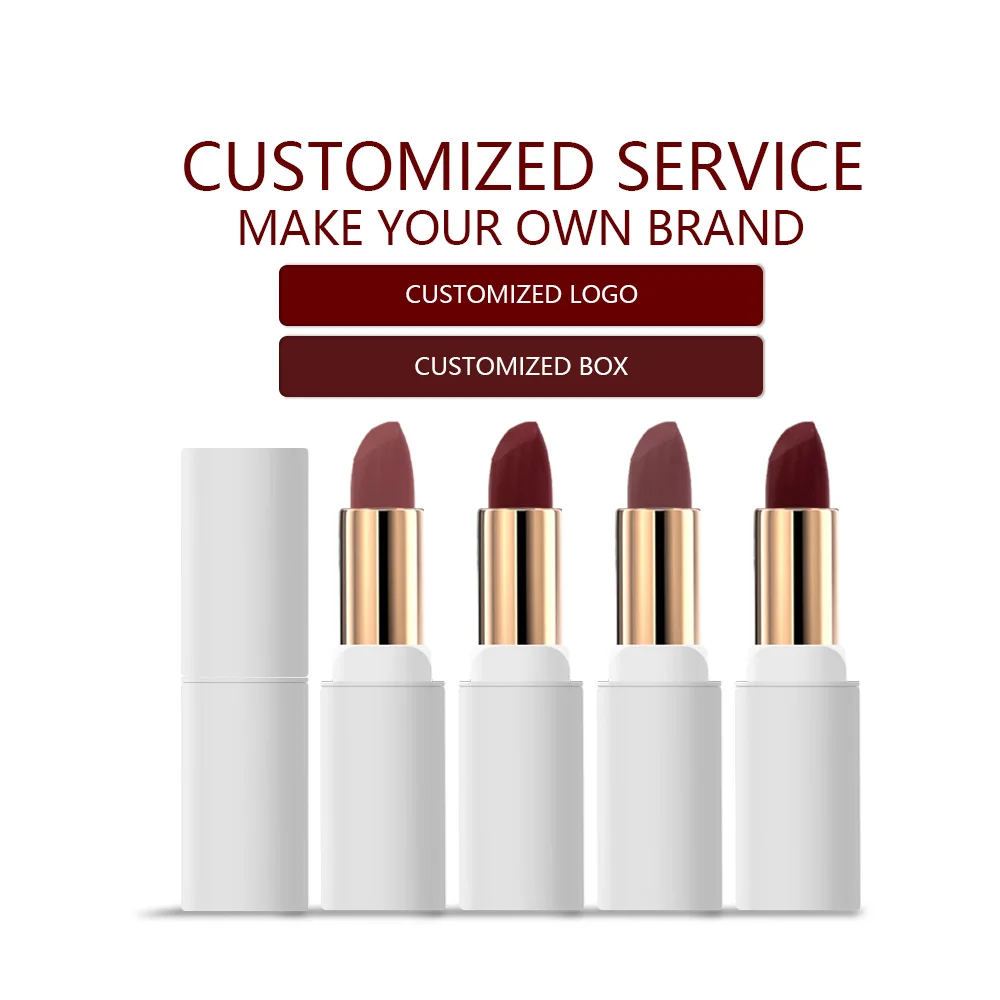 High Pigment Vegan Custom Logo Nude Private Label Waterproof Matte Lipstick