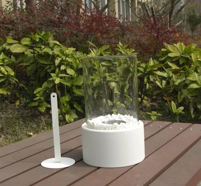 Tabletop Fireplace Outdoor Heaters Ethanol Burner Glass Smokeless Portable Mini Fire Pit Freestanding Bio Ethanol Golden Modern