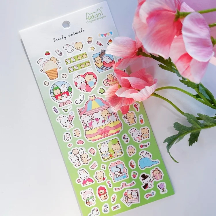 Nekoni new series: Korean Style Bean Eye Idol Dress Up Self-adhesive sticker for Handbook Stickers