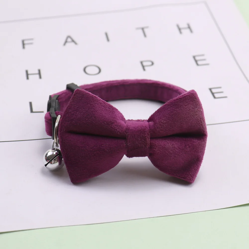 Small Solid Color Style Fashion bow knot Pet Dog Collar Cat Collar