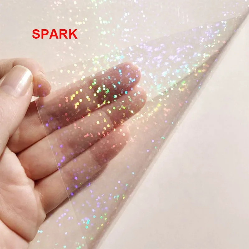Hot Selling Self Adhesive Holographic Photo Cold Film Laminate Film Wrapping Plastic Gift Wrap Flower Soft Feature