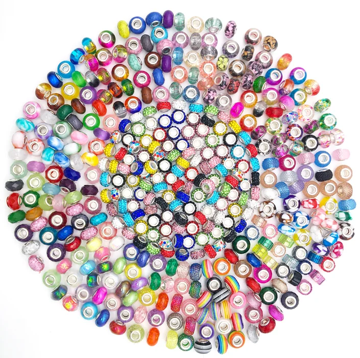 European fashion glass beads charm bead bracelets wholesale charm beads mixed