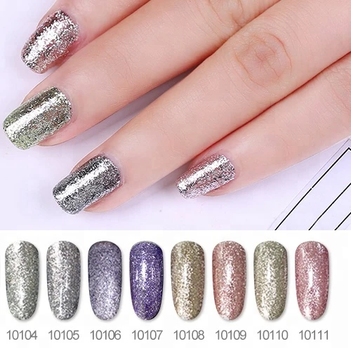 2018 new design long lasting ECO-friendly healthy Glitter Platinum gel nail polish with fashion color