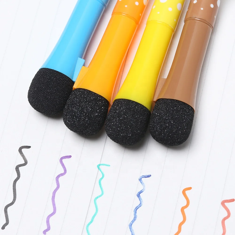 durable no-toxic fine tip dry erasable 8 colors glitter whiteboard marker with magnet