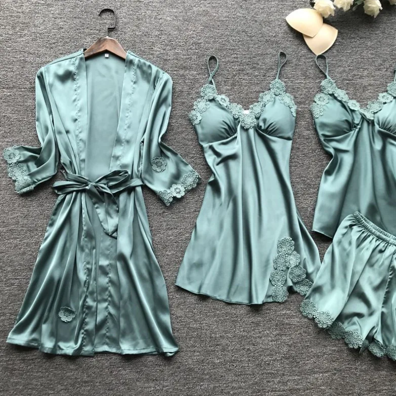 New Style Ladies Lingerie Homewear Sexy Wholesale Silk Women Sets Pajamas